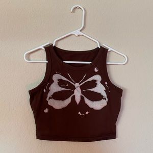 brown butterfly tank top